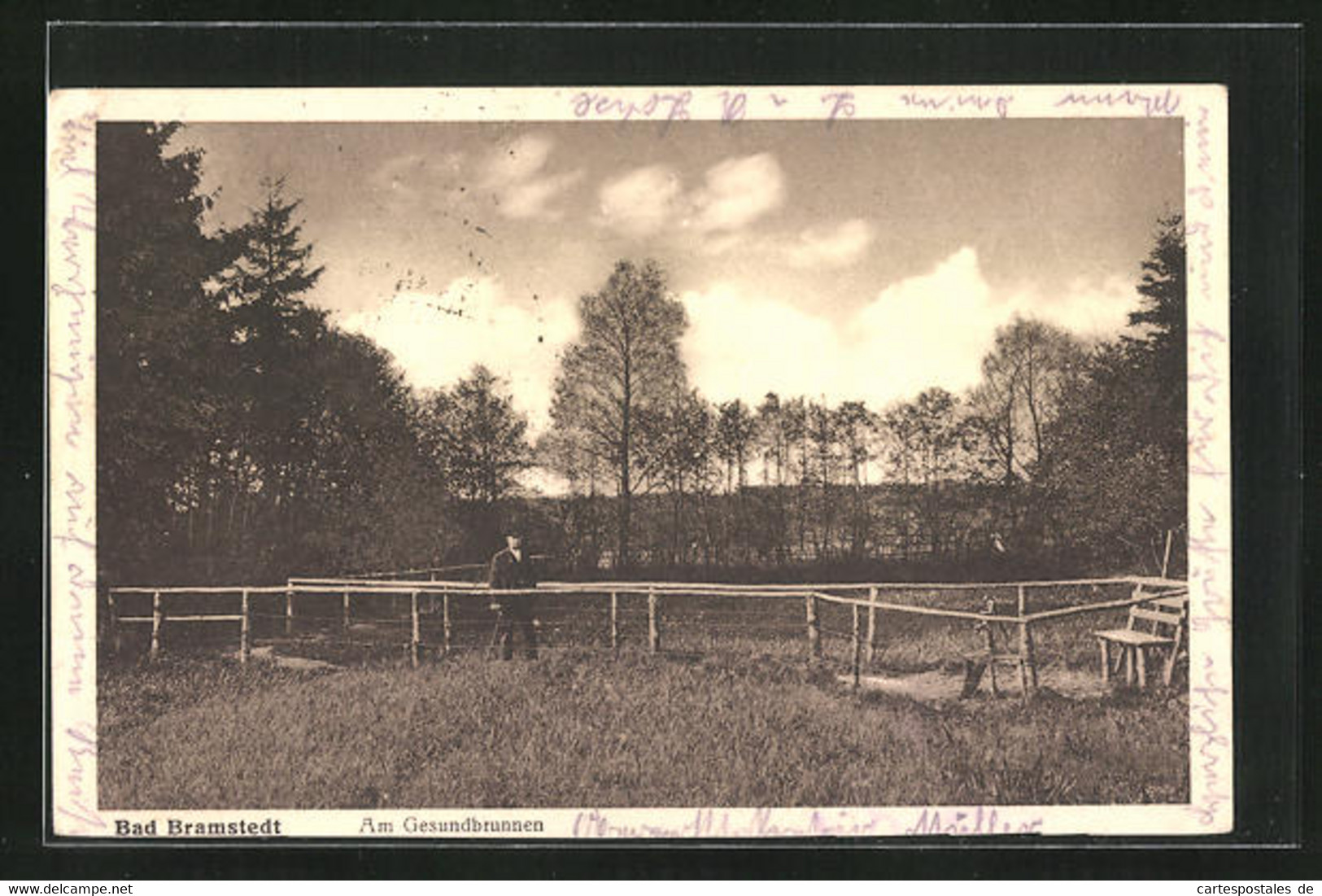 AK Bad Bramstedt, Passant Am Gesundbrunnen - Bad Bramstedt