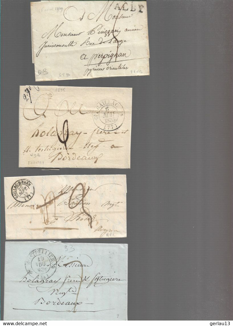 LOT    4  MARQUES POSTALES     2 SCANS - 1801-1848: Precursors XIX