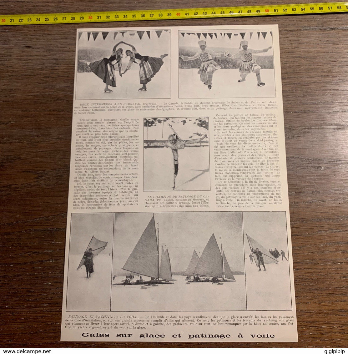 1928 PATI Galas Sur Glace Et Patinage Yachting à La Voile Phil Taylor Patins à échasse Elsie Dircksen Erna Renoli - Non Classificati