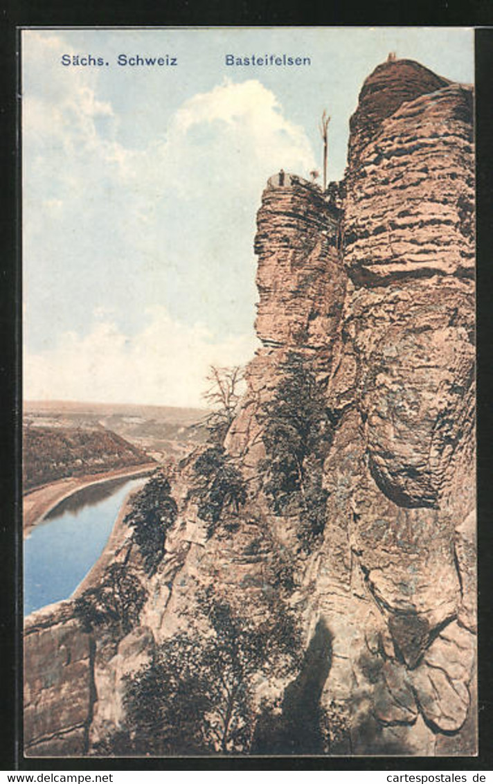 AK Bastei /Sächs. Schweiz, Basteifelsen Aus Der Vogelschau - Bastei (sächs. Schweiz)