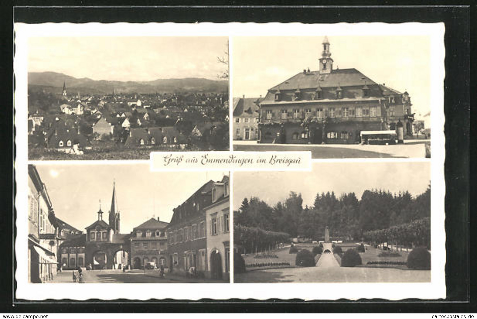 AK Emmendingen Im Breisgau, Marktplatz Mit Rathaus, Denkmal, Kirche - Emmendingen