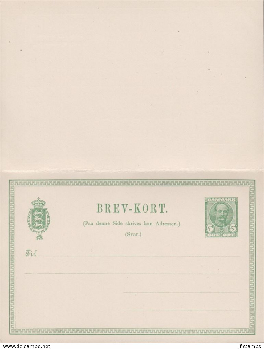 1912. DANMARK. BREVKORT Med Svar 5 ØRE Frederik VIII.  () - JF420209 - Briefe U. Dokumente