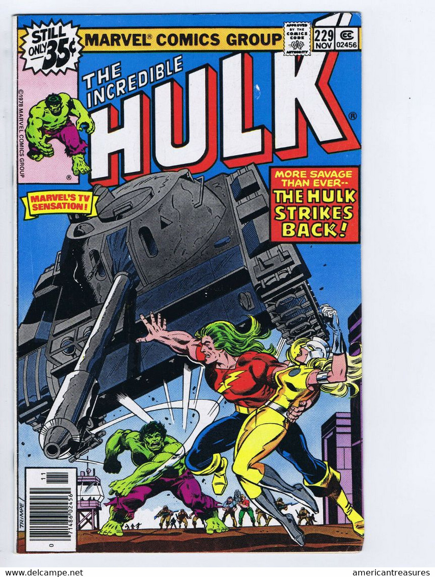 USA 1978 The Incredible Hulk (Marvel Comics N° 229 Nov) Cover Herb Trimpe - XXF - Marvel