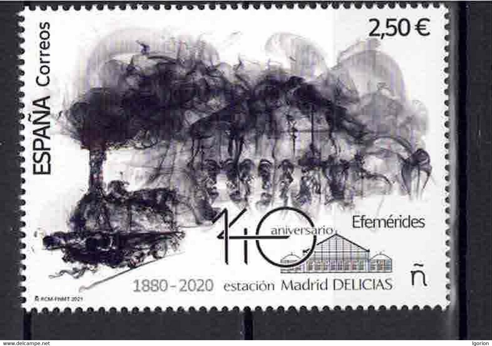 ESPAÑA 2021  ** MNH ED. 5474 140 AÑOS ESTACION DE LAS DELICIAS. MADRID - Unused Stamps
