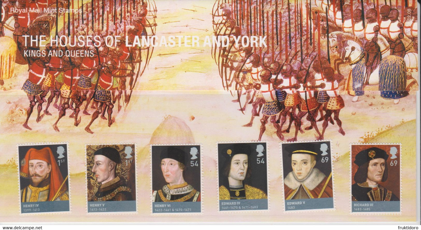 United Kingdom Mi 2612-2617 Presentation Pack Kings And Queens - The Houses Of Lancaster And York - Henry IV - 2008 - 2001-2010 Em. Décimales