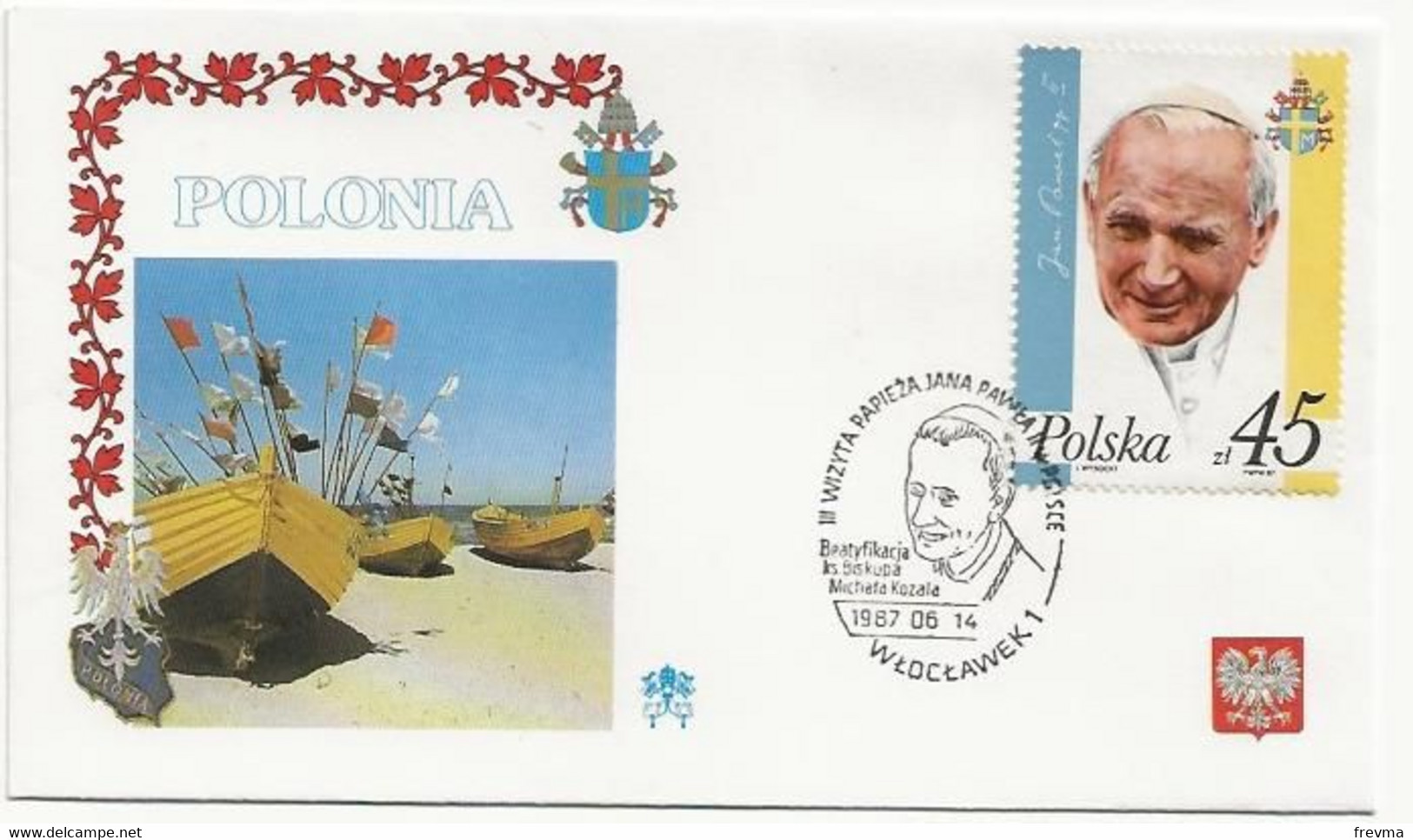 Lettre Tour Du Monde Du Pape Pologne - Franking Machines (EMA)