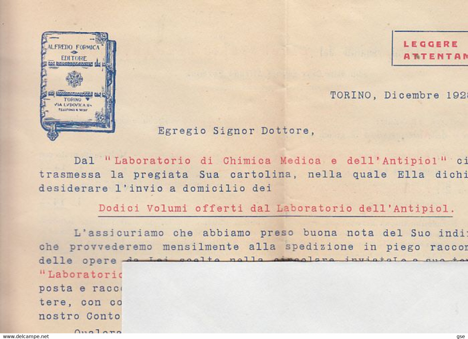 ITALIA 1929 - Casa Editrice "ALFREDO FORMICA - Torino"" - Lettera Per Aquila-.- - Society, Politics & Economy