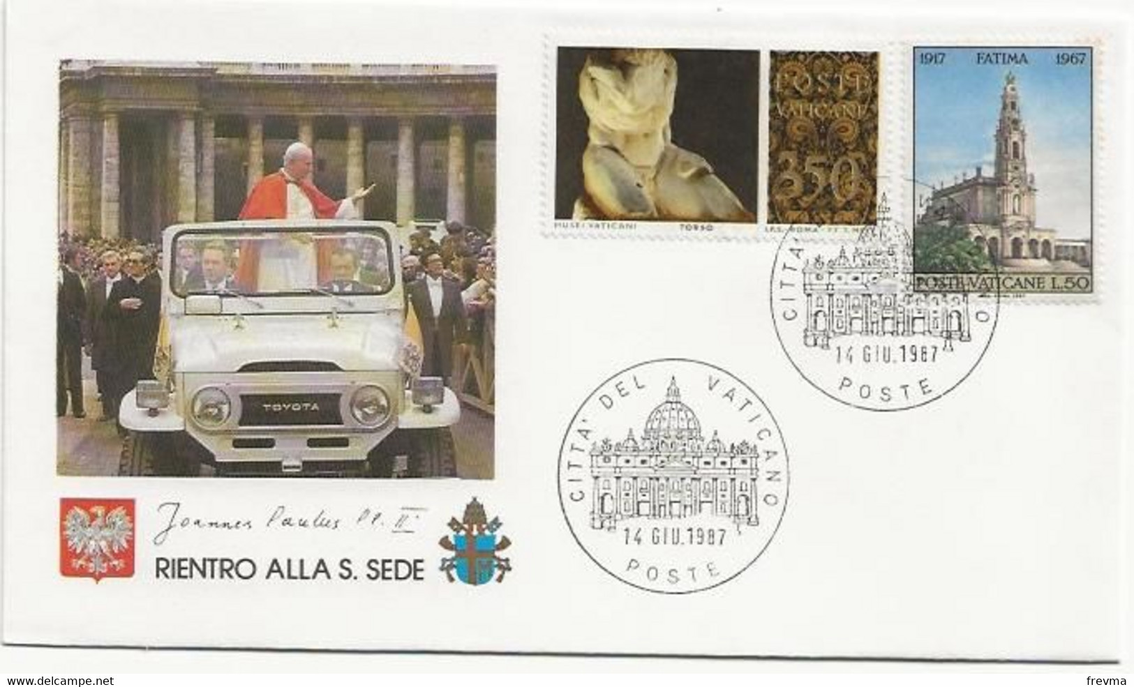 Lettre Tour Du Monde Du Pape Vatican - Macchine Per Obliterare (EMA)