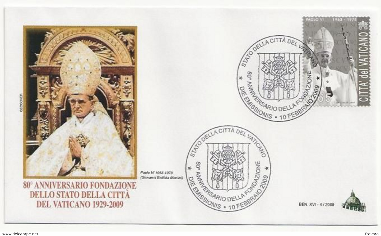 Lettre 80e Anniversaire Fondation Du Vatican - Frankeermachines (EMA)