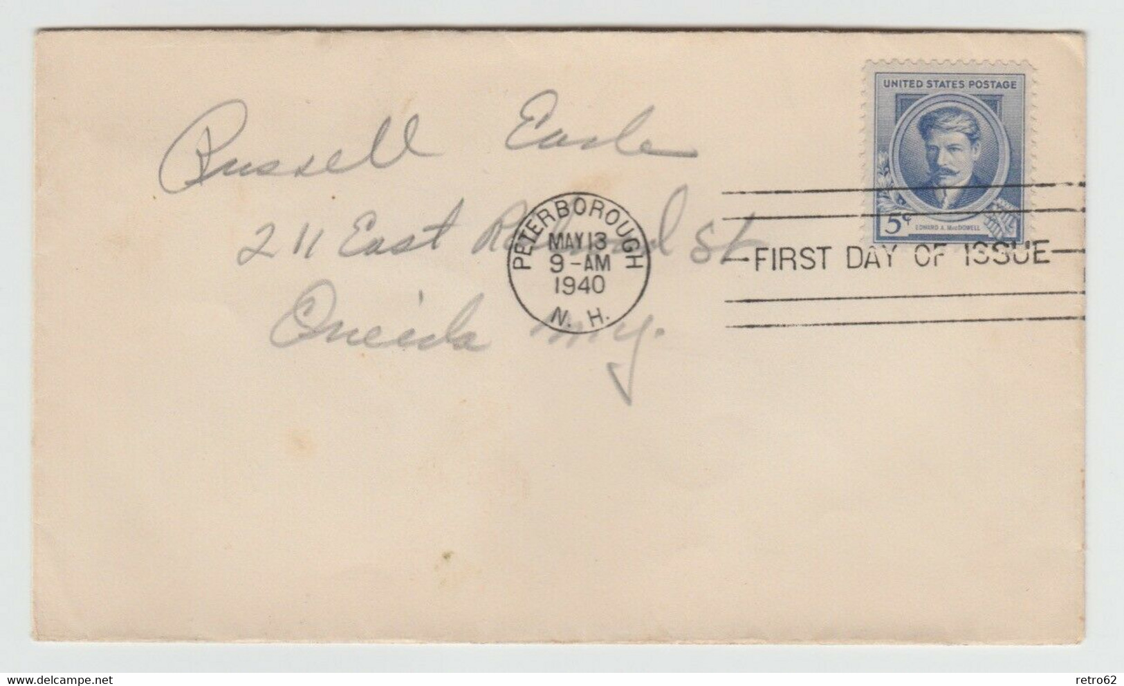 1940 United States 5 C Blue Famous Americans Music Composer,     ►First Day Cover◄ - 1851-1940