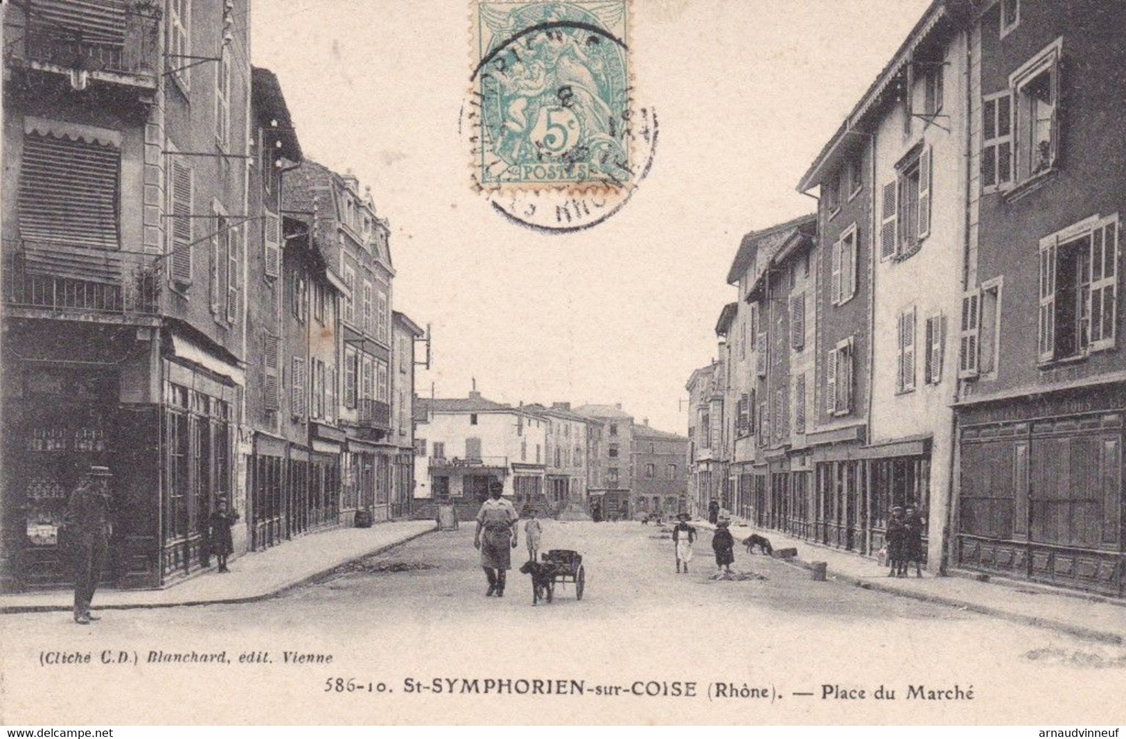 69-SAINT SYMPHORIEN SUR COISE PLACE DU MARCHE VOITURE A CHIEN - Other & Unclassified