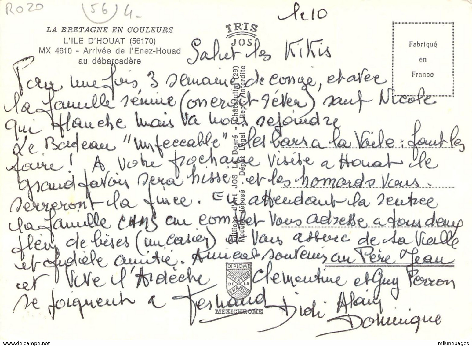 56 MORBIHAN Arrivée Au Débarcadère De L'Enez-Houad Bateau Assurant La Traversée Vers L'Ile D'HOUAT - Other & Unclassified