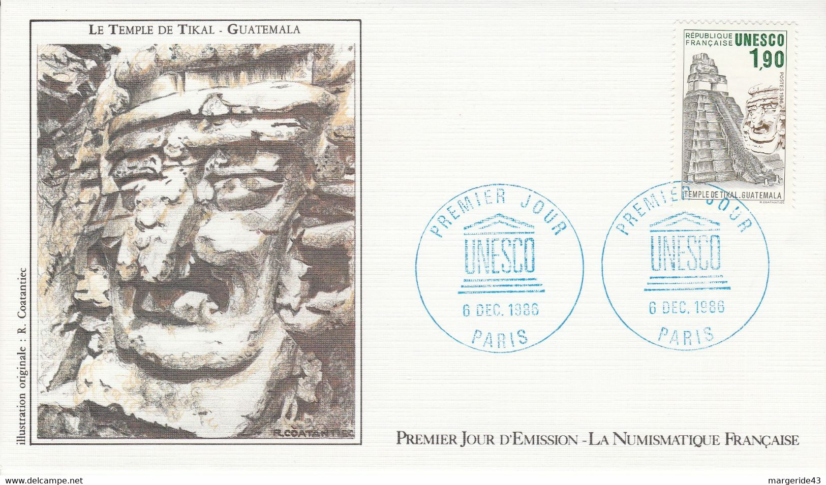 FDC 1986 UNESCO GUATELAMA ET BANGLADESH - 1980-1989