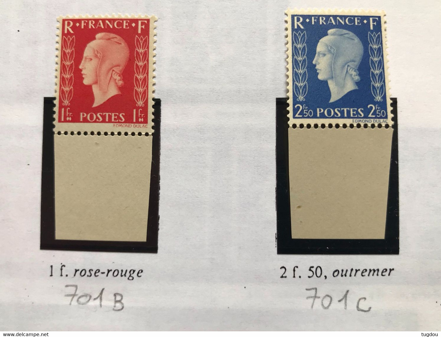 ** NEUF ** 3 Timbres Marianne De Dulac - 1944 - 1945 - Y&T : 701B + 701C + 701D - 1944-45 Marianne Of Dulac