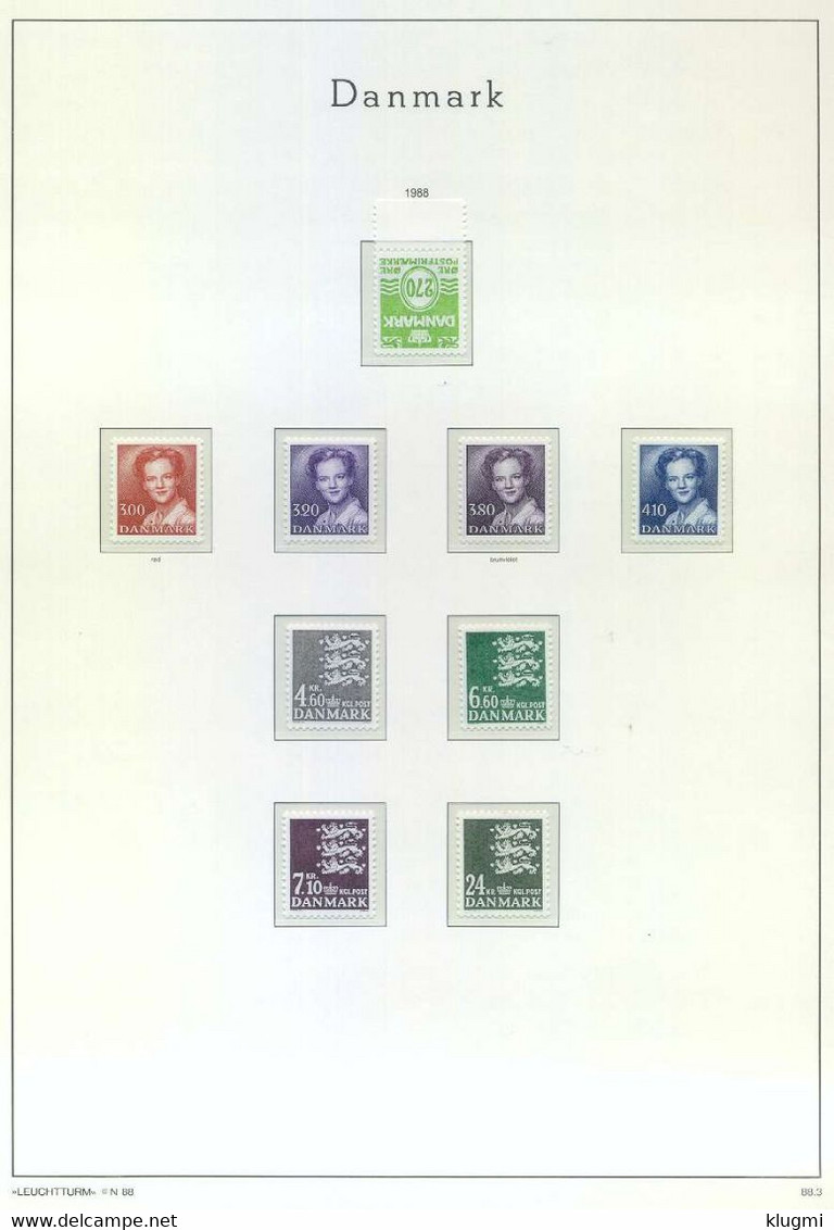 DÄNEMARK DANMARK [1988] Jahrgang ( **/mnh ) Auf Leuchtturm - Annate Complete