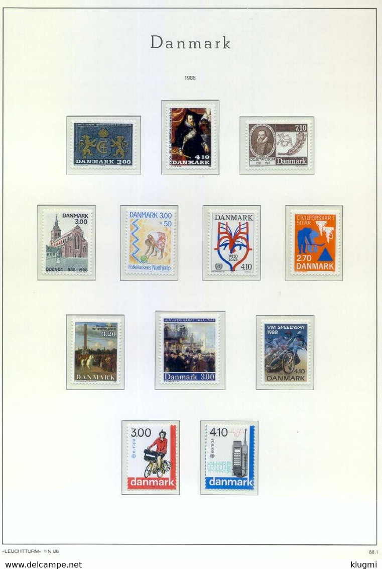 DÄNEMARK DANMARK [1988] Jahrgang ( **/mnh ) Auf Leuchtturm - Annate Complete