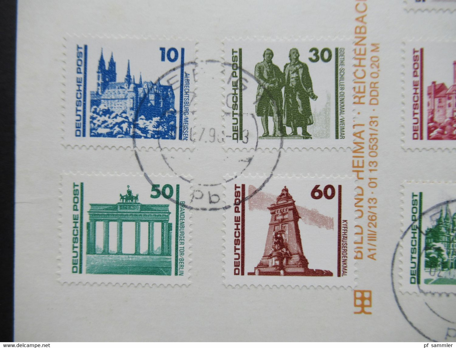 DDR Mehrbild AK Messestadt Leipzig Mit Freimarken Bauwerke Und Denkmäler Mit Tagesstempel Vom Ersttag 2.7.1990 - Covers & Documents