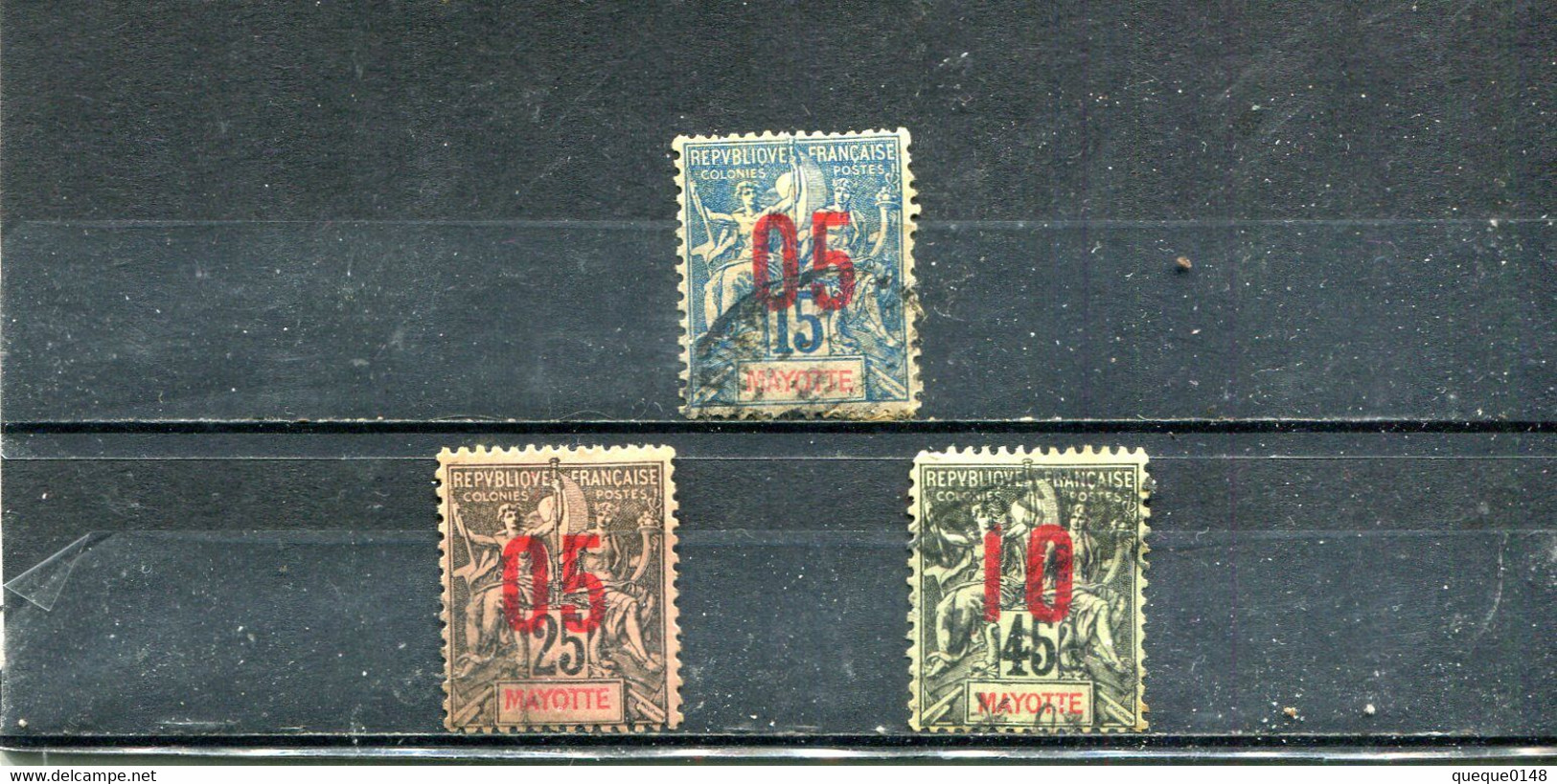 Mayotte 1912 Yt 23 25 28 - Gebraucht