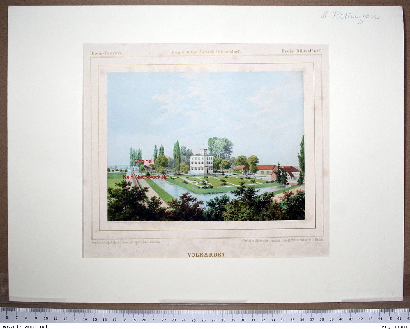 Volkardey Bei Ratingen - Farblithographie Um 1870 - Ratingen