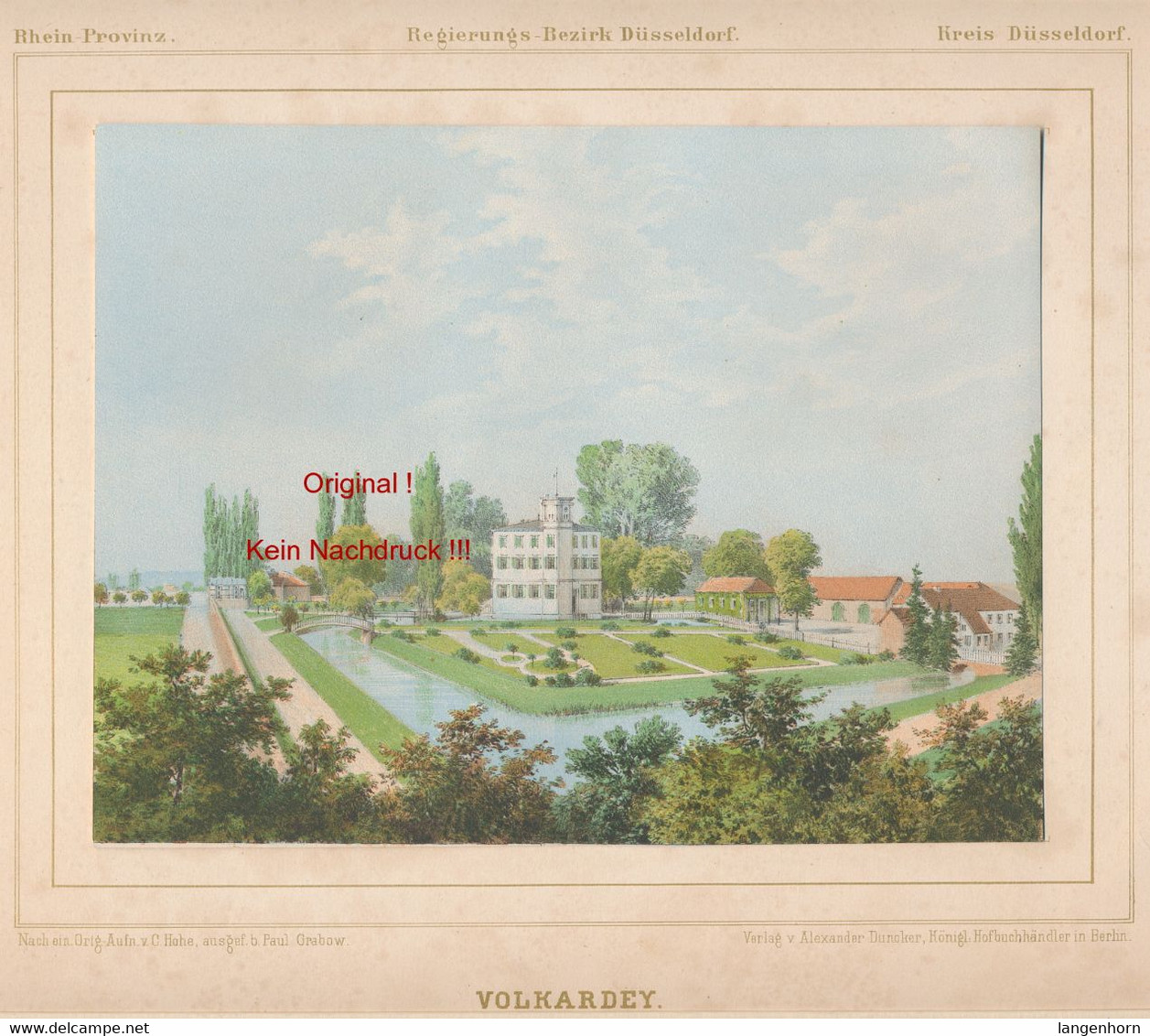 Volkardey Bei Ratingen - Farblithographie Um 1870 - Ratingen