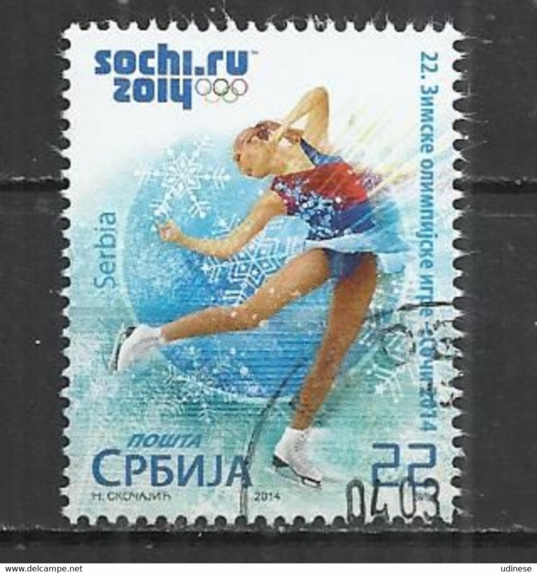 SERBIA 2014 - WINTER OLYMPIC GAMES - POSTALLY USED OBLITERE GESTEMPELT USADO - Winter 2014: Sotschi