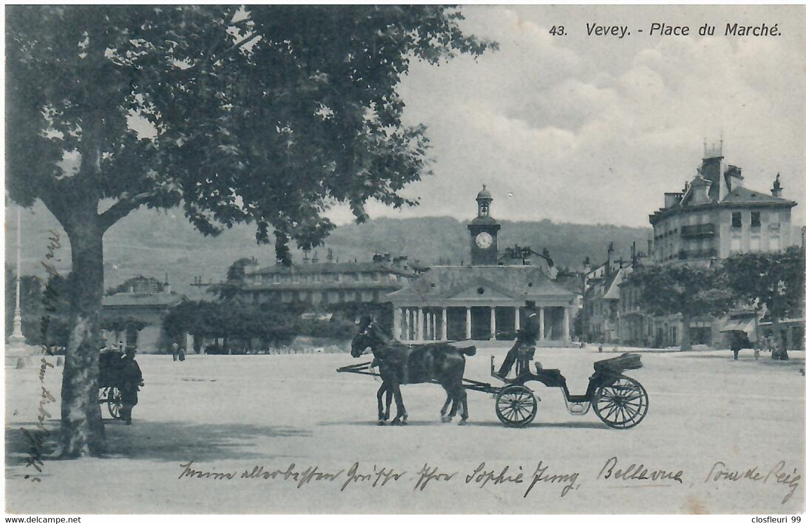 Vevey & Cachet Linéaire La Tour De Peilz, 1909. Animée, Superbe - La Tour-de-Peilz