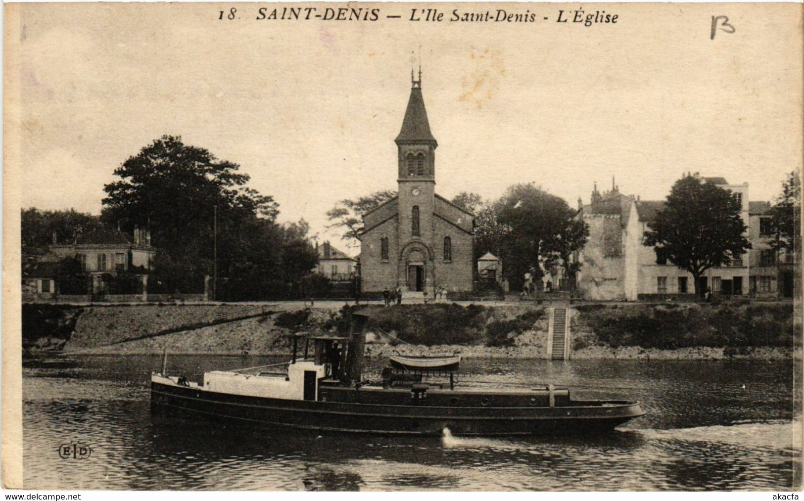 CPA AK St-DENIS - L'Ile St-DENIS - L'Église (741221) - L'Ile Saint Denis