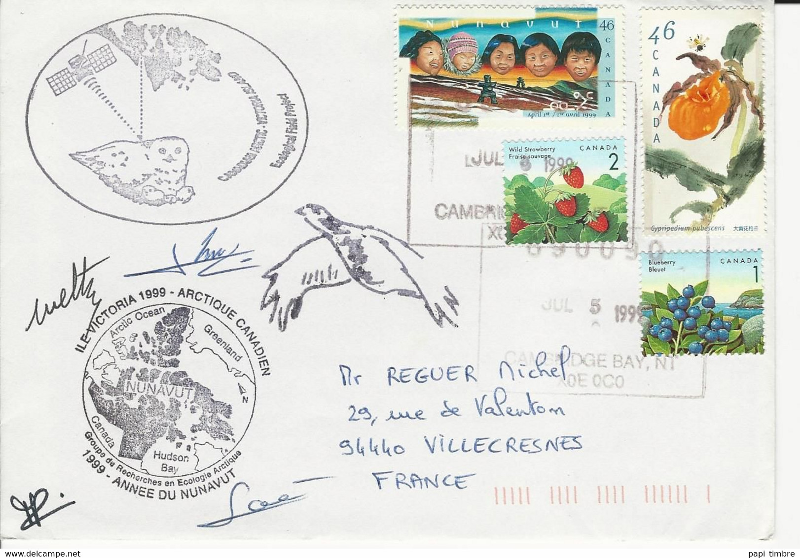 Plis Polaires - 1999 - Année Du Nunavut - Lot De 3 Enveloppes - Programmes Scientifiques