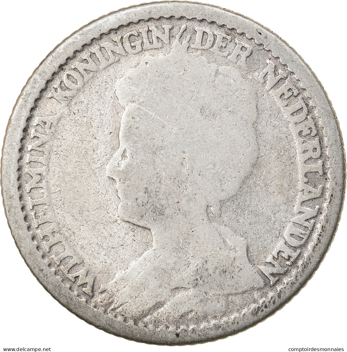 Monnaie, Pays-Bas, Wilhelmina I, 25 Cents, 1911, B+, Argent, KM:146 - 25 Cent