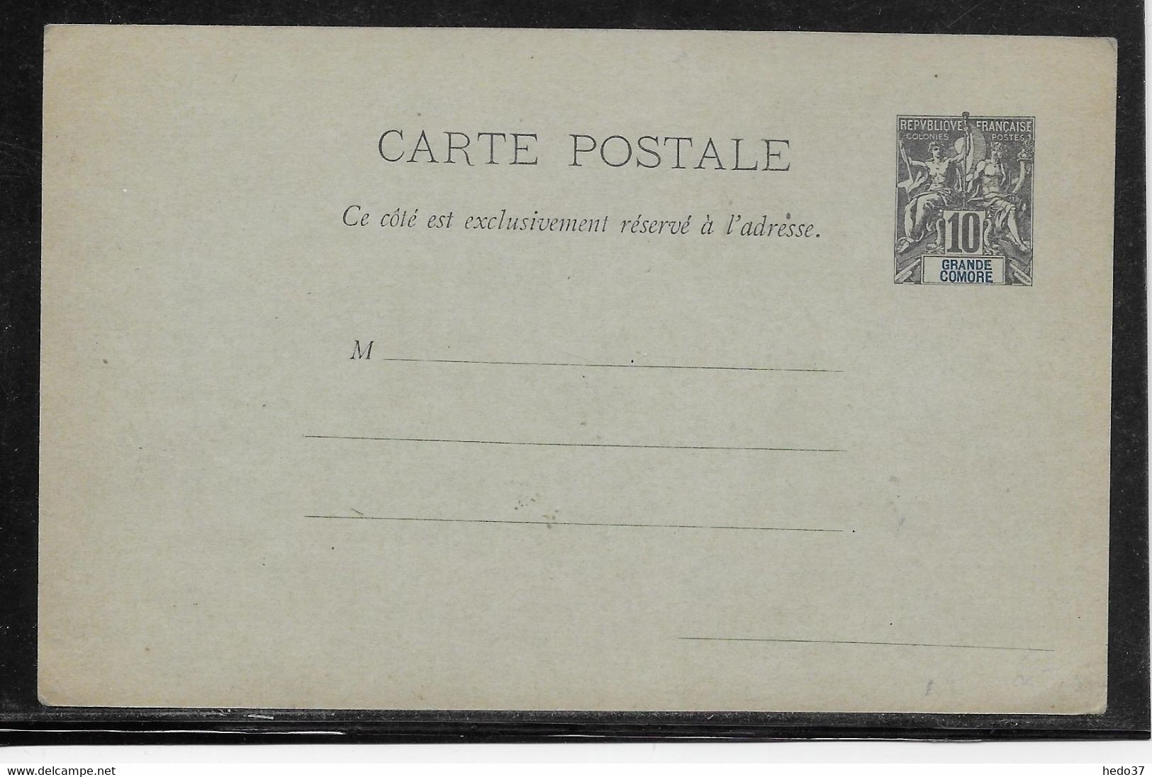 Grande Comore - Entiers Postaux Acep CP 1 - * Au Dos - TB - Storia Postale