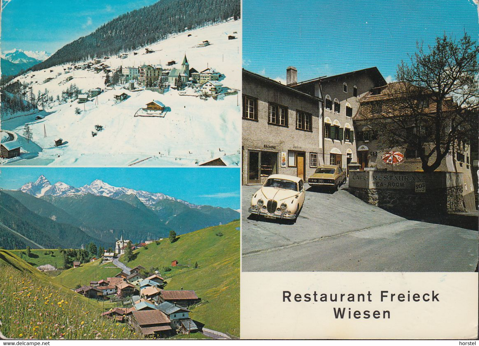 Schweiz - 7494 Wiesen - Restaurant Freieck - Cars - Jaguar MK II - Opel Sprint Coupe - Nice Stamp - Wiesen