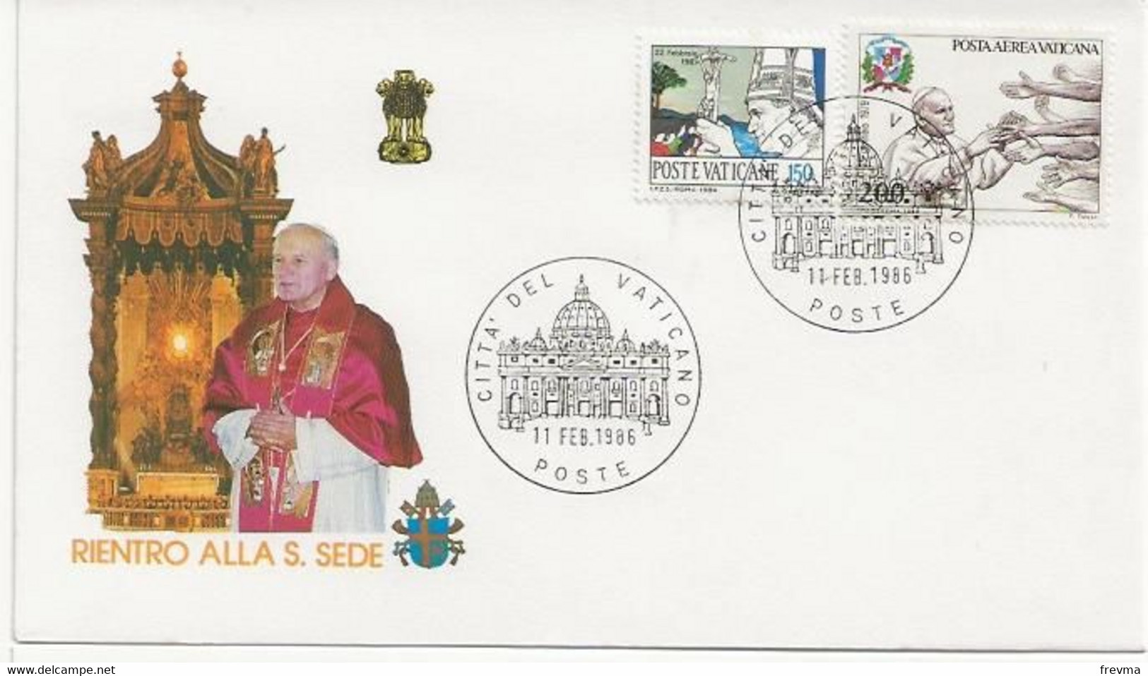 Lettre Vatican Le Pape - Maschinenstempel (EMA)