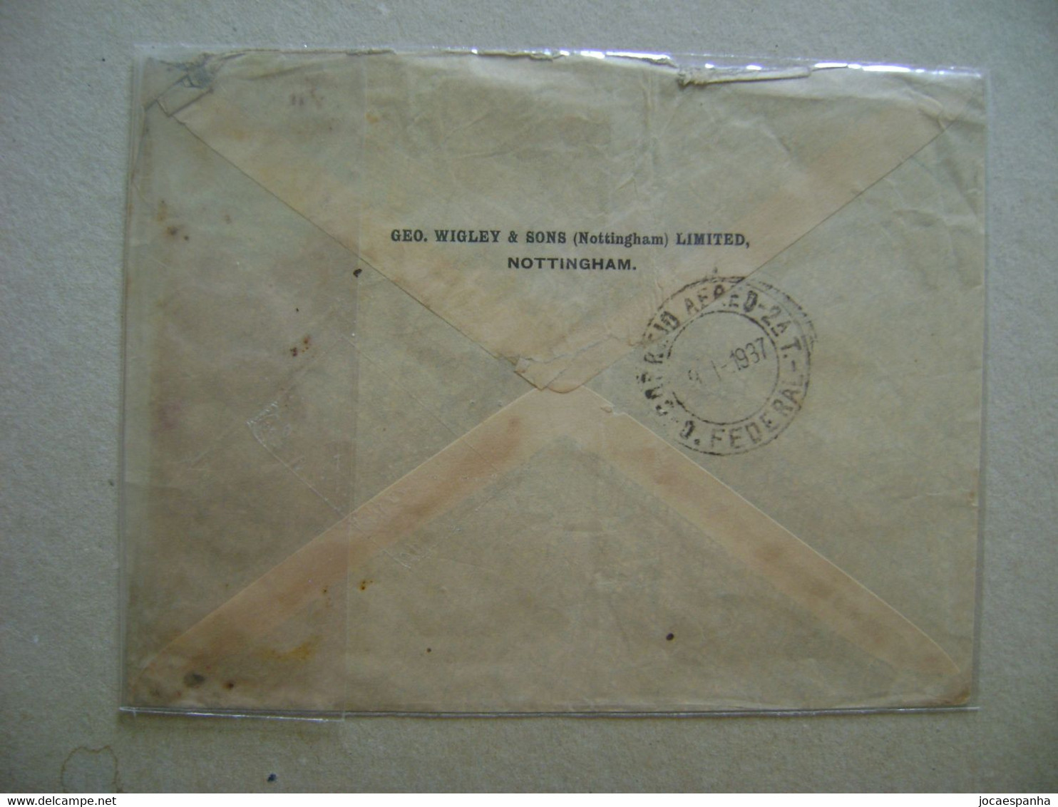 ENGLAND - LETTER SENT FROM NOTTINGHAM TO RIO DE JANEIRO (BRAZIL) IN 1937 IN THE STATE - Cartas & Documentos