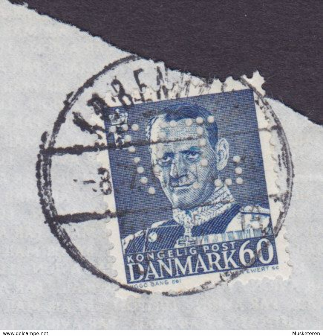 Denmark Perfin Perforé Lochung 'V.L.' V. LØWENER On 1960 Coverpiece To MINNEAPOLIS United States - Variétés Et Curiosités