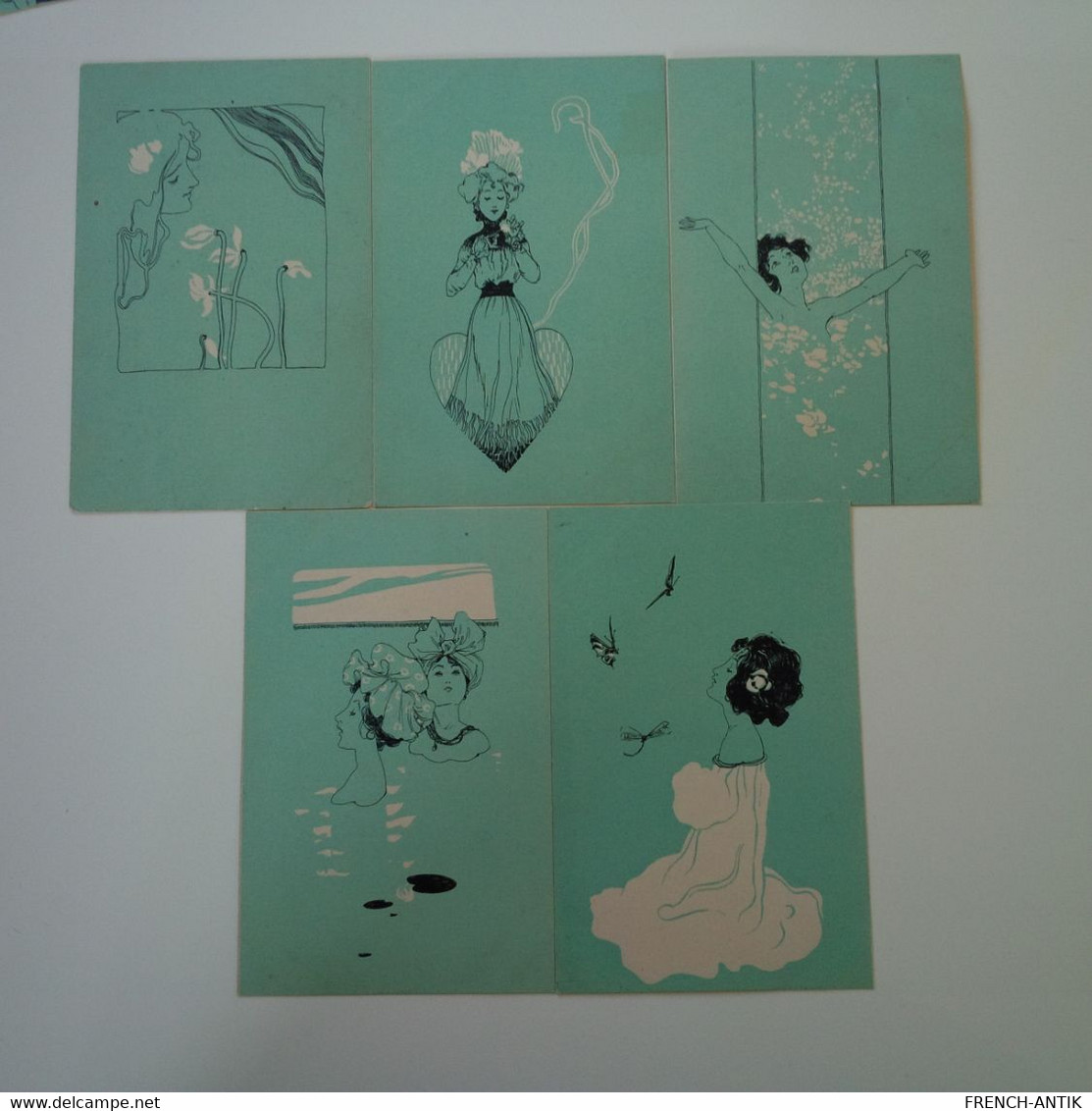 ILLUSTRATEUR RAPHAEL KIRCHNER VIENNE TURQUOI SERIE DE 10 CARTES RARE - Kirchner, Raphael