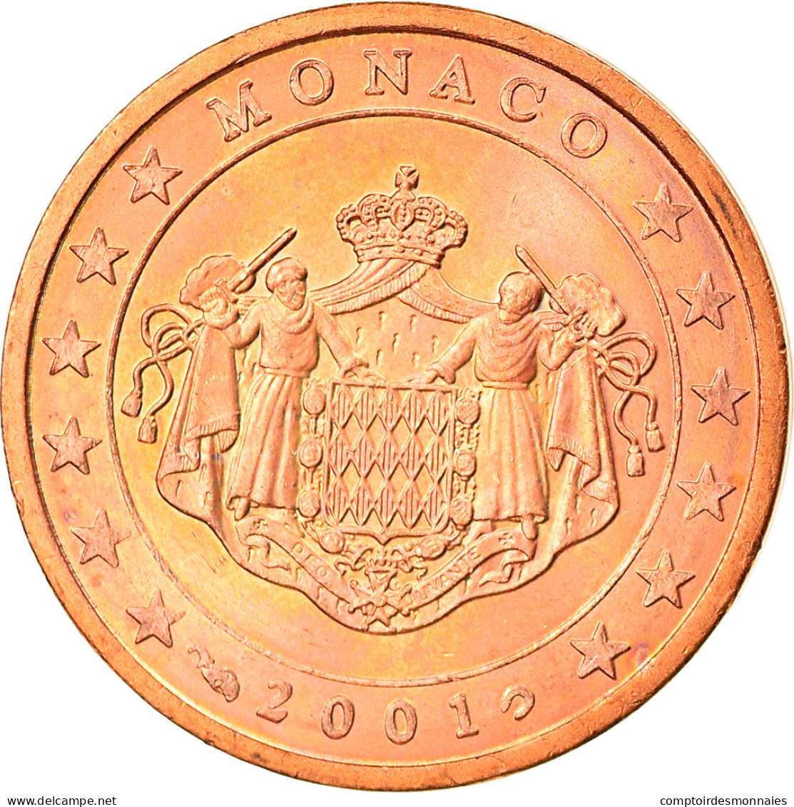 Monaco, 2 Euro Cent, 2001, Paris, SPL, Copper Plated Steel, KM:168 - Monaco