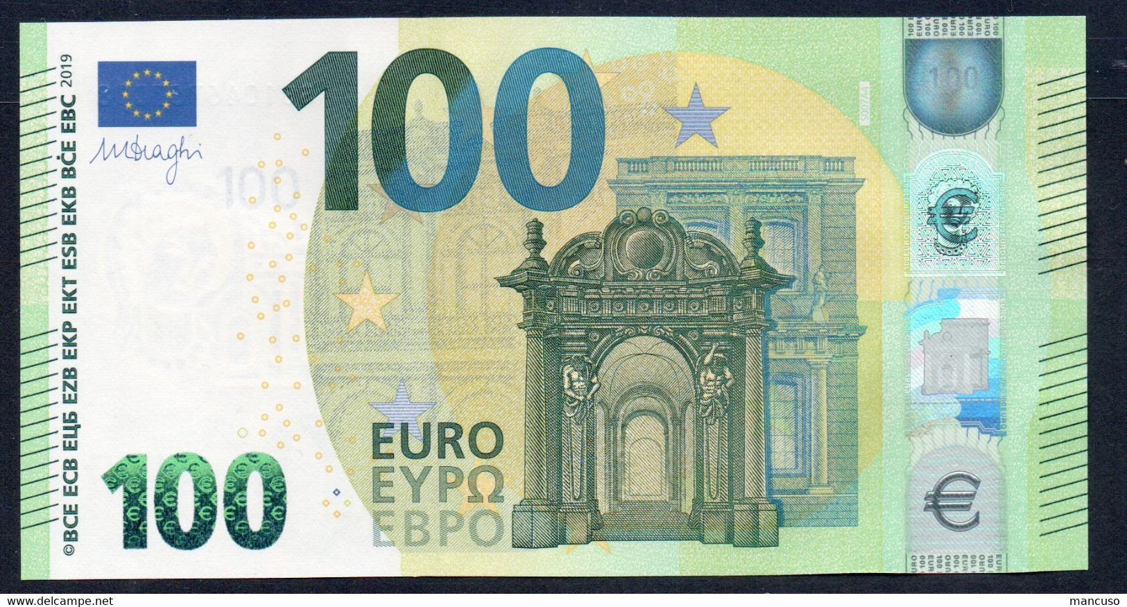 100 EURO ITALIA SB S007  "04" - DRAGHI  UNC - 100 Euro