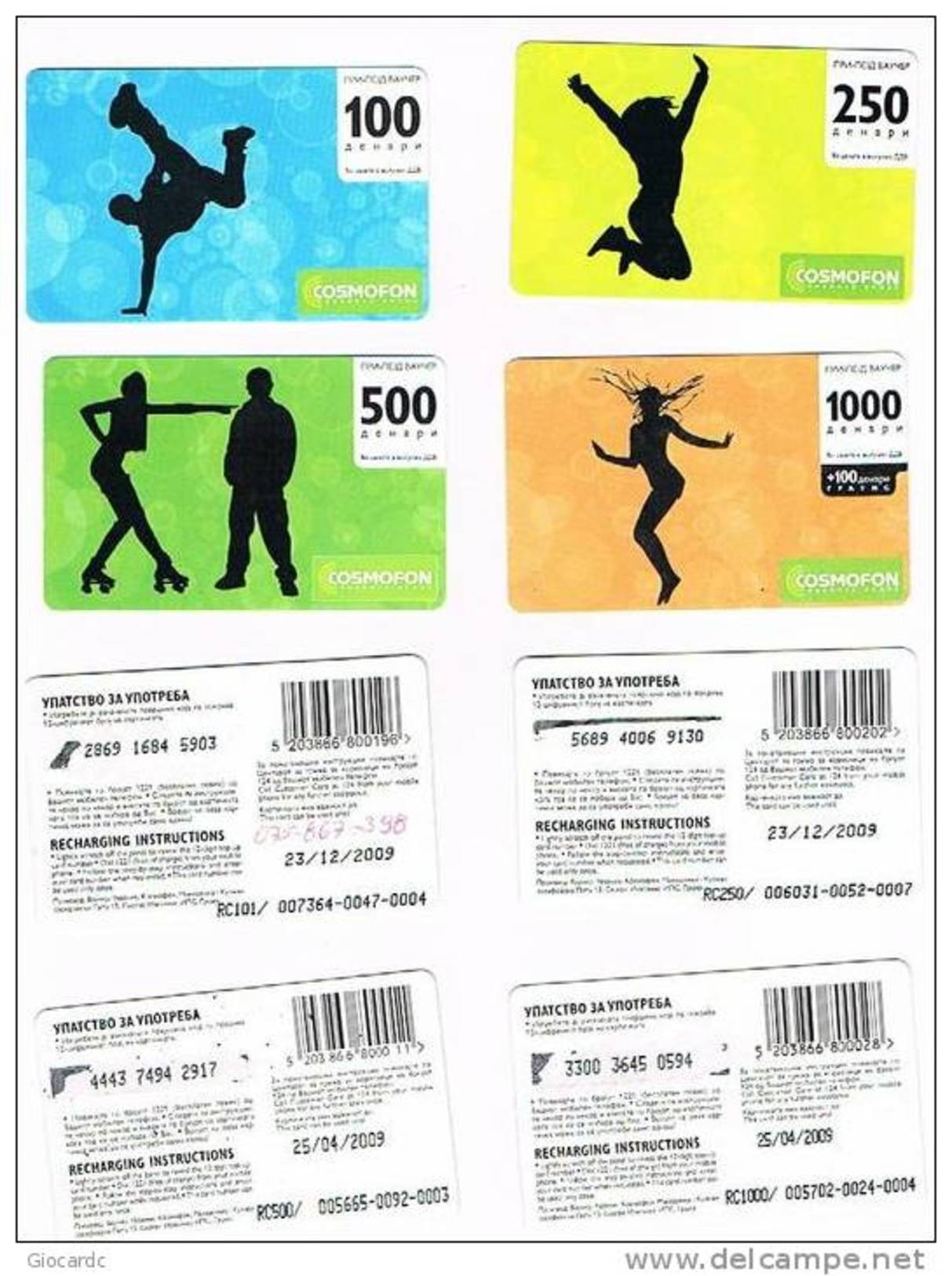 MACEDONIA (MAKEDONIA) - COSMOFON  (GSM RECHARGE)  - SPORTS: LOT OF 4 DIFFERENT   -   USED  -  RIF. 2949 - Macedonia Del Norte