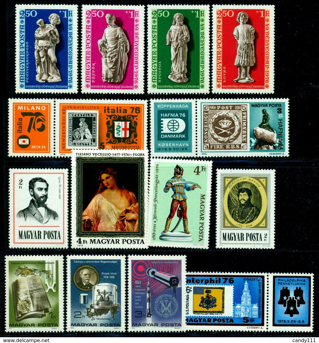 1976 Hungary,Ungarn,Hongrie,Ungheria,Complete Year Set=64 Stamps+6s/s,CV$100,MNH - Annate Complete