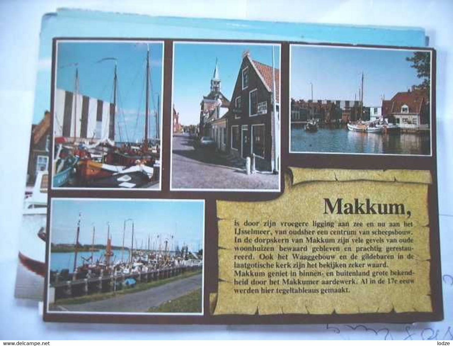 Nederland Holland Pays Bas Makkum Met Beschrijving Van Het Dorp Perkamentkaart - Makkum