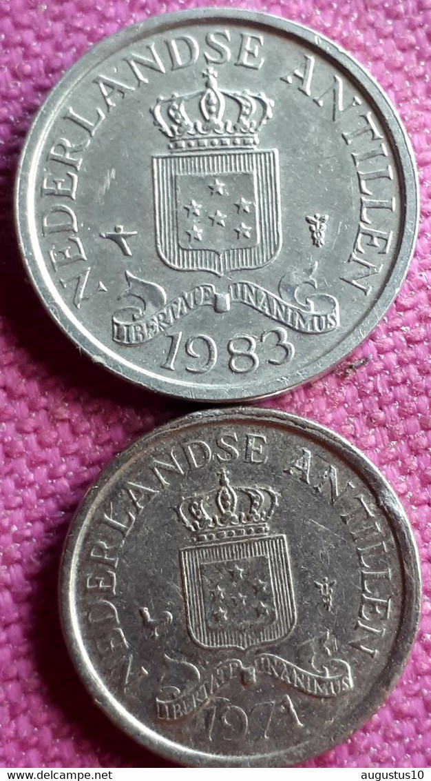 2 X NEDERLANDSE ANTILLEN : 1 CENT 1983 KM 8a + 10 CENT 1971 KM 10 Br.UNC - Antilles Néerlandaises
