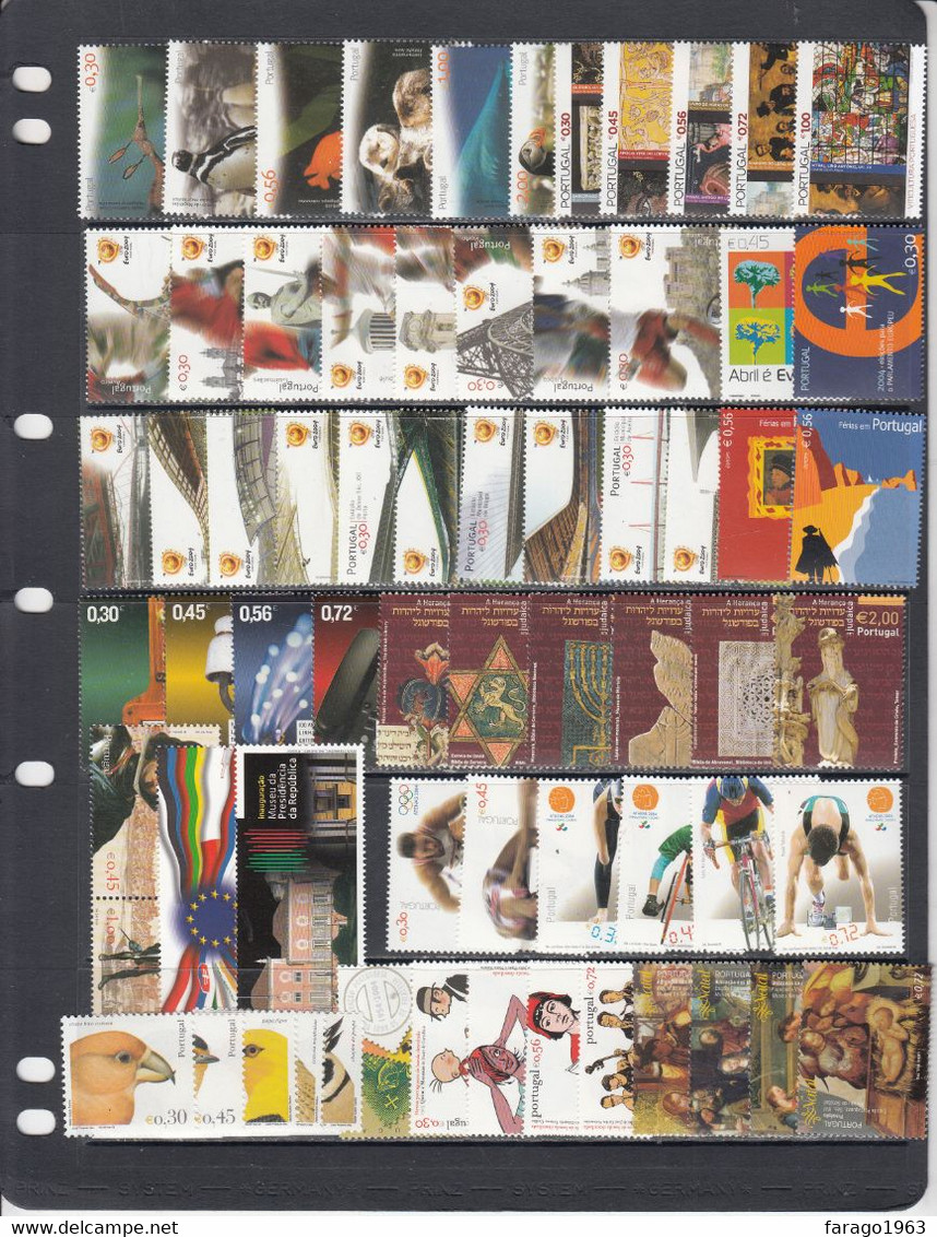 2004 Portugal 66 Stamps  + 16 S/s At 75% Face Value MNH - Otros & Sin Clasificación