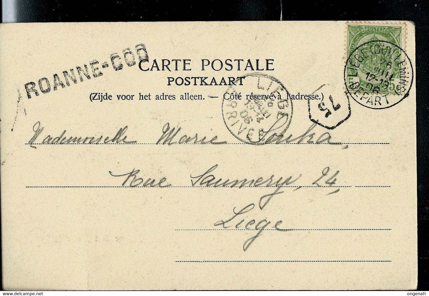 CP (Neu Moulin à Moulin-du-Ruy ) Obl. 1906 + Griffe De ROANNE - COO - Langstempel