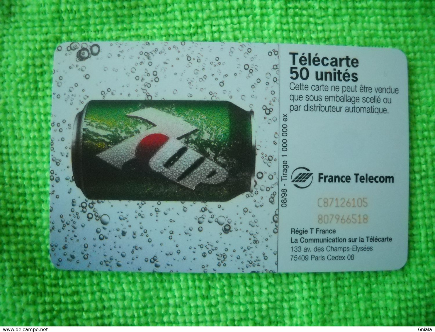 7082 Télécarte Collection 7UP Numéro D'aide Aux Déshydratés SévenUP   (Boisson) 50u  ( Recto Verso)  Carte Téléphonique - Alimentation