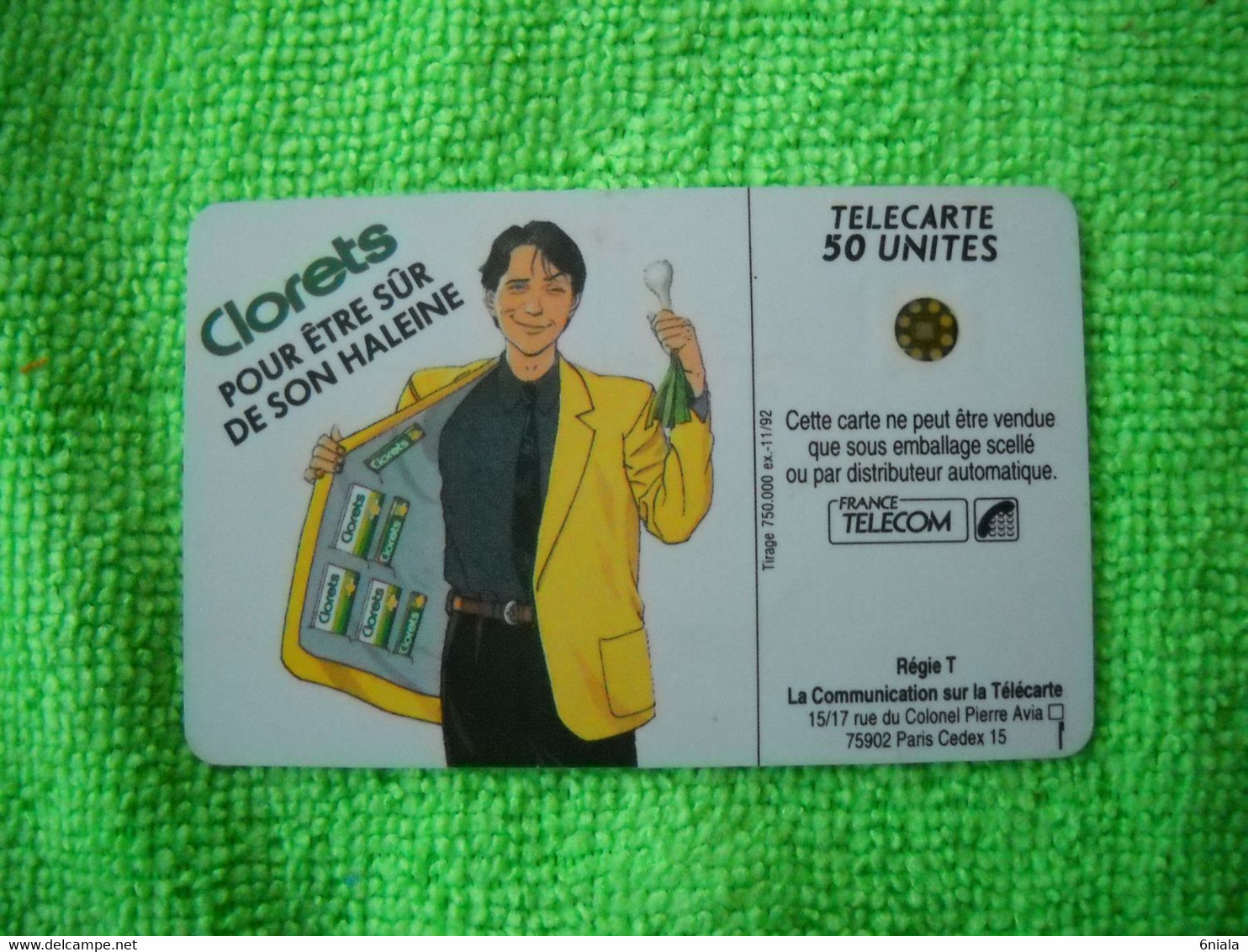 7089 Télécarte Collection CLORETS  Chewing Gum  (Sucre) Actizol Chlorophylle  50u  ( Recto Verso)  Carte Téléphonique - Alimentation