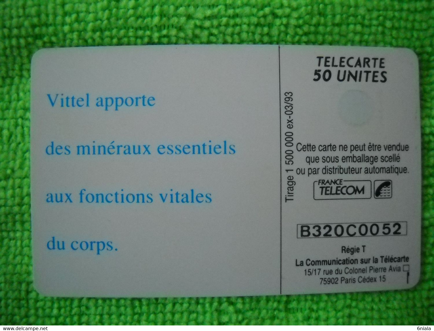 7091 Télécarte Collection Pas VITTEL VITTEL  (Boisson Eau )   50u  ( Recto Verso)  Carte Téléphonique - Alimentación