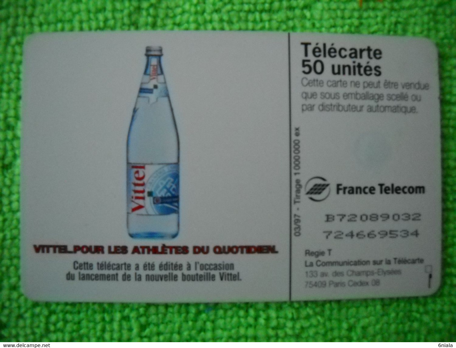 7092 Télécarte Collection Allo!  VITTEL  A L'eau !!!!  (Boisson Eau )   50u  ( Recto Verso)  Carte Téléphonique - Lebensmittel