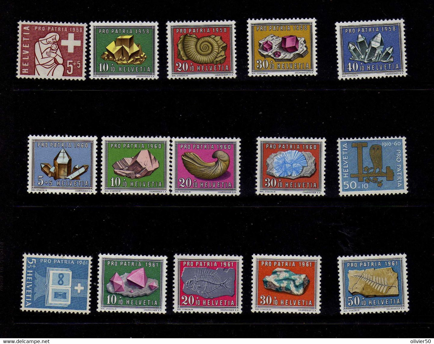 Suisse(1958-61) -  Pro-Patria - Mineraux  - Neufs** - MNH - Andere & Zonder Classificatie