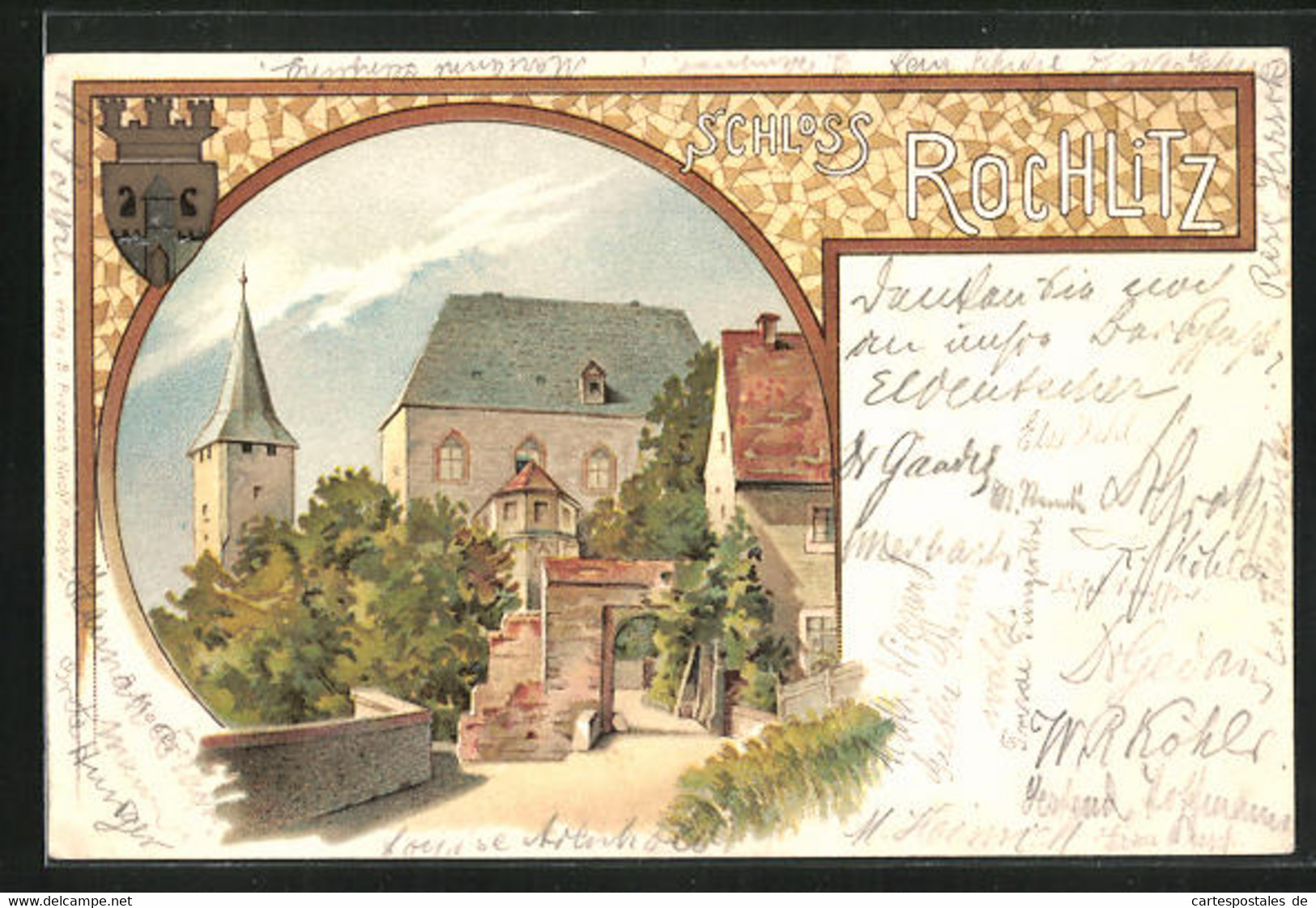 Lithographie Rochlitz, Partie Des Schlosses - Rochlitz