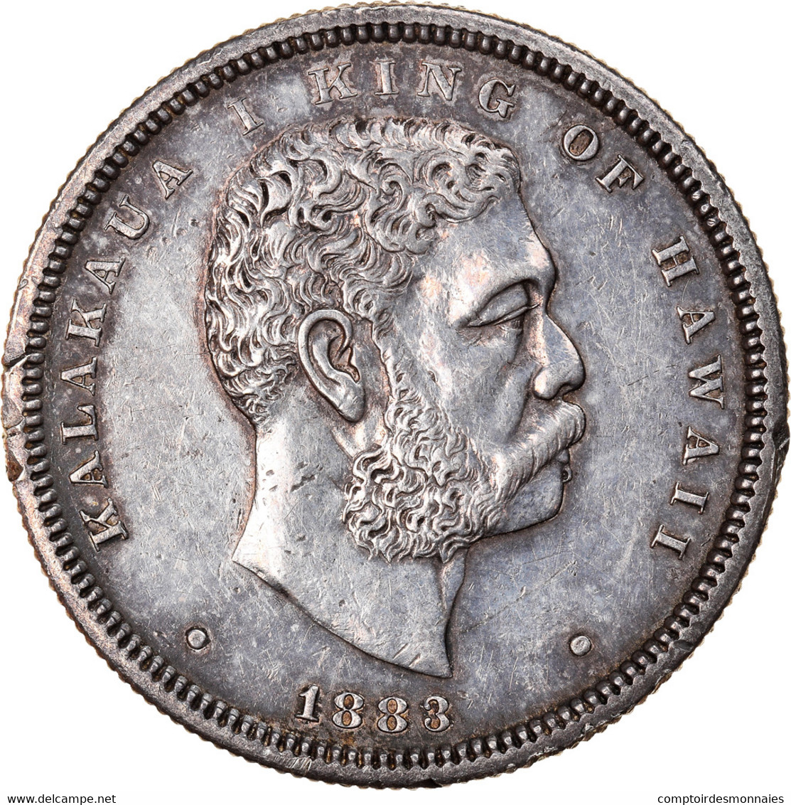 Monnaie, Hawaii, Kalakaua I, 1/2 Dollar, Hapalua, 1883, SUP, Argent, KM:6 - Sonstige – Amerika